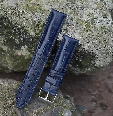 20mm Blue Genuine Alligator Watch Band Crocodile Skin Watch Strap Quick Release • $23.99