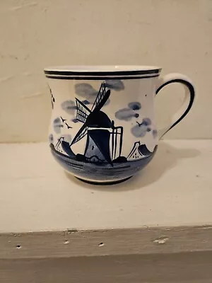 Vintage Delft Blue Handpainted Dutch Windmill Mug Tea Cup 1984 • $8.50