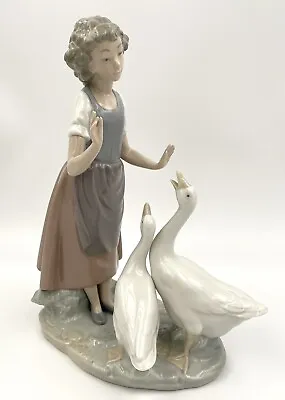 NAO By Lladro Girl With Geese 1980 11  High  • $65