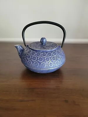 Blue Cast Iron Chinese Teapot With Infuser For Loose Leaf Tea 34 Oz • $16.99