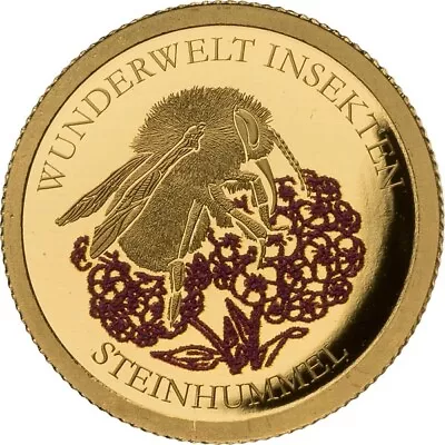 2022 Togo Bee Bumblebee 999 Gold Coin Color Proof Insect WWF Wildlife ULTRA RARE • $219.99