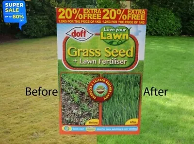 1KG Love Your Lawn Garden Grass Seed And Fertilizer Quick Start Super-Size UK • £9.99