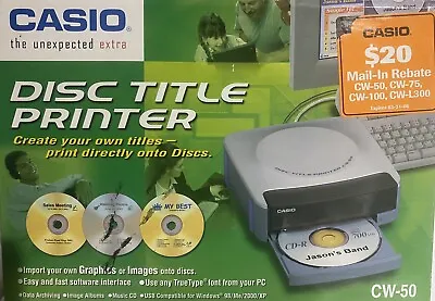 Casio CW-50 CD/DVD Disc Title Printer - Create Your Own Titles NEW • $99.99