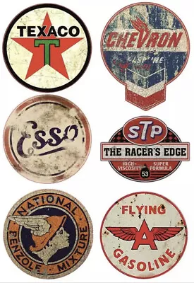 6x Vintage Oil Stickers STP Retro Racing Car Moto Gasoline Stickers  10*10cm • $7.39