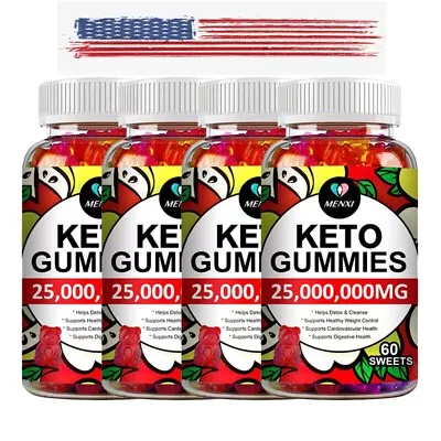 Keto ACV BHB Gummies For Fat Burn Weight Loss Detox Keto Diet Pills 4 X 60 Gummy • $35.88