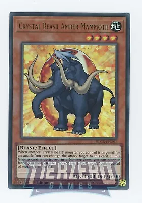 Yugioh Crystal Beast Amber Mammoth BLCR-EN051 Ultra Rare 1st Edition Near Mint • £1.79