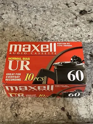 Brand New Sealed Maxell Audio Cassette UR 60 Minuets 10 Tapes Box • $11.99