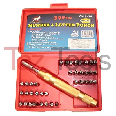 39 Pc Steel Number & Letter Punch Set  Automatic 1/8  Stamp Punch Tool Alphabet  • $23.89