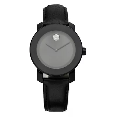 Movado Bold MB.01.3.29.6024 Black PVD 36 Mm Leather Quartz Women's Watch • $265