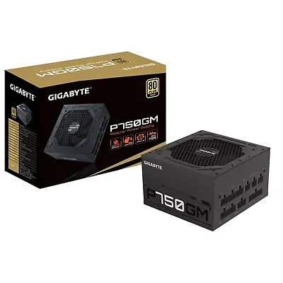 Gigabyte 750W ATX 80 Plus Gold PC Power Supply Full Modular PSU 120mm Fan P750GM • £86.54