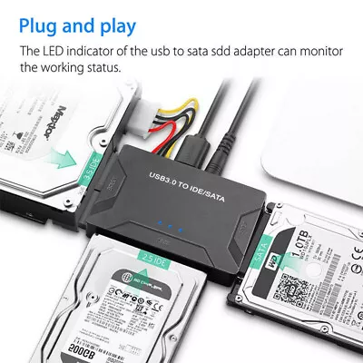 $29.99 • Buy USB 3.0 To IDE & SATA Converter External Hard Drive Adapter 2.5 /3.5  Cable NEW