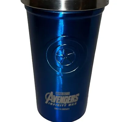 Rare Marvel Avengers Infinity War Endgame Captain America Steel Cup Promo Tin • $38.99