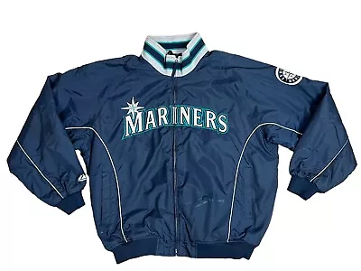 Seattle Mariners Majestic Jacket Men’s 2XL XXL Vintage 90’s MLB Puffer Full Zip • $94.88