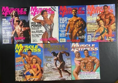 MUSCLE And FITNESS Body Building Magazine 7 Issue LOT All From 1996 • $36.95