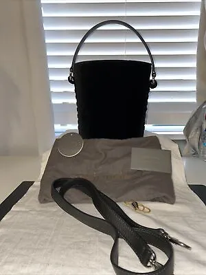 New Meli Melo Santina Mini Velvet Bucket Bag Black NWT • $275