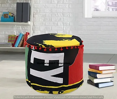 Mandala Bob Marley Cotton Floor Sham Round Indian Poufs Cover Hippie Seating Art • $50.59