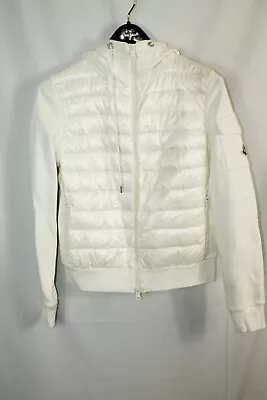 Moncler Maglia Womens White Puff Vest Zip Up Hoodie #XS $1105 • $349.99
