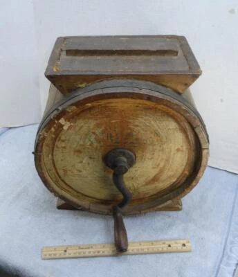 $249.95 • Buy 1800s Original Primitive Hand Crank Wood Barrel Cylinder Butter Churn !!
