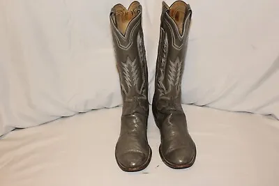 Vintage M. L. Leddy's Gray Smooth Ostrich Boots Size 6 1/2 • $49.99