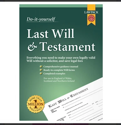 £24.99 • Buy Lawpack Last Will & Testament A4 Kit - UK P120 [2] LEGAL Forms Doityourself  