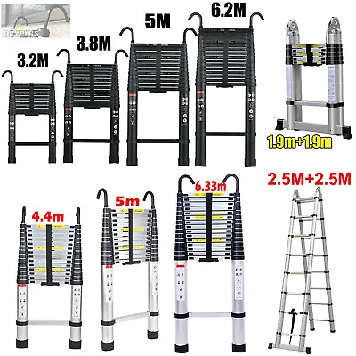 2M-6M Aluminum Telescopic Attic Ladder For Home Loft Ladder Max Capacity 150KG • $41.27