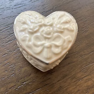 Vintage Lenox Porcelain Heart Shape Wedding Promises Collection Ring Trinket Box • $13