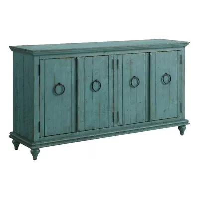 Homesphere Furniture Modern Rustic Turquoise Solid Wood 65  TV Stand • $660.99