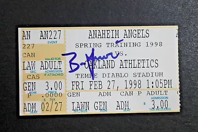 Ben Grieve Oakland Athletics Autographed 1998 Signed Game Ticket Stub Vs Angels • $19.99