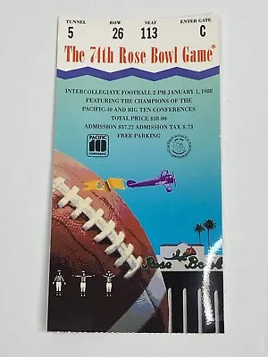 1988 ROSE BOWL Ticket Stub - USC Trojans V Michigan State Spartans • $20