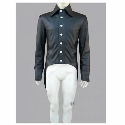 $79.99 • Buy Mens Gothic Genuine Leather Tailcoat Goth Punk Steampunk Jacket Coat
