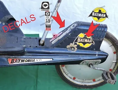 Vintage Mattel Vrroom X-15 Pedal Batman Decals Only • $85