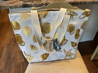 Large Insulated Tote Bag  white & Gold • $19