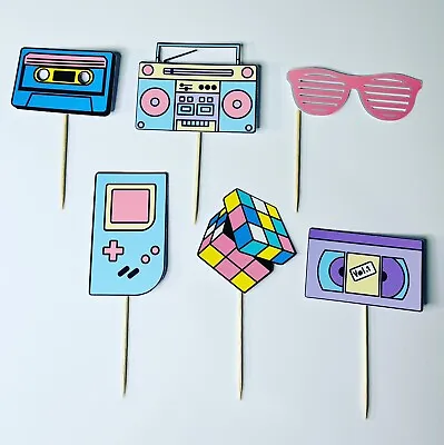 Retro 80’s Inspired Cupcake Toppers • £4.50