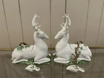 Vintage Palais De Versailles Elizabeth Arden Deer Stag White Trinket Box • $69