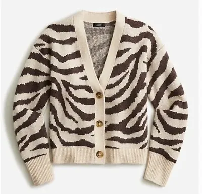 J Crew Animal Print Zebra Cardigan Sweater • $29