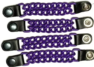 4 Matte Purple Powder Coated Double Chain Motorcycle Vest Extenders Made In Usa • $23.99