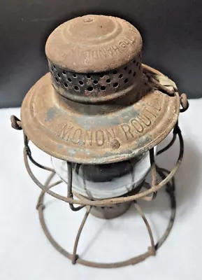 Vintage MONON ROUTE RAILROAD Lantern Embossed Globe M.C.R.R. • $128.09