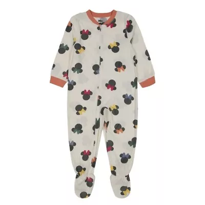 Disney Minnie Mouse 1 Piece Sleeper Fleece Toddler Girls White Size 4T NEW • $14.99