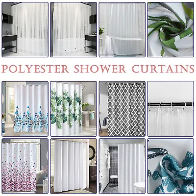 Polyester Shower Curtain High Quality Waterproof Fabric Bathroom Shower Curtains • £9.19