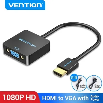 £11.74 • Buy HDMI INPUT To VGA OUTPUT-HDMI To VGA Converter Adapter For PC Laptop TV Monitor