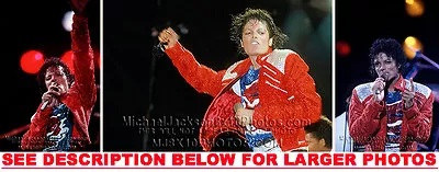 MICHAEL JACKSON BADTOUR SEQUIN BEAT IT 3RARE8x10 PHOTOS • $23.97