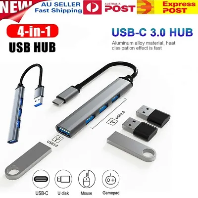 $5.69 • Buy USB C HUB 3.0 Type C 4 Port Multi Splitter OTG Adapter Charge For PC Laptop Mac