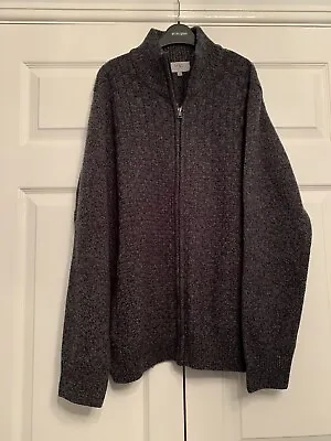 M&S Men’s Large Dark Grey Zip Up Cardigan BNWOT Unwanted Gift • £16