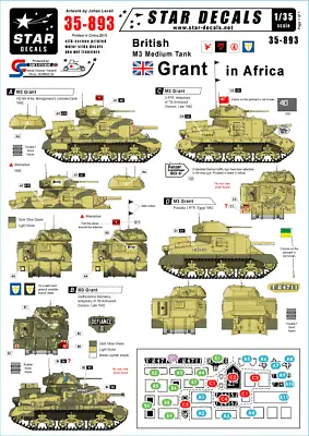 Star Decals 35-893  British M3 Grant In Africa 1:35 • £8.59