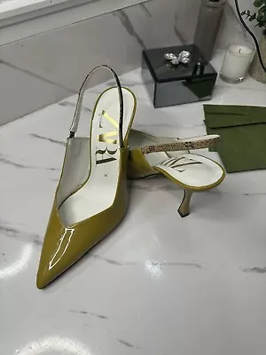 Zara Slingback Heels Shoes Mustard Yellow Size Us 8.5 EU 39 • $37.99
