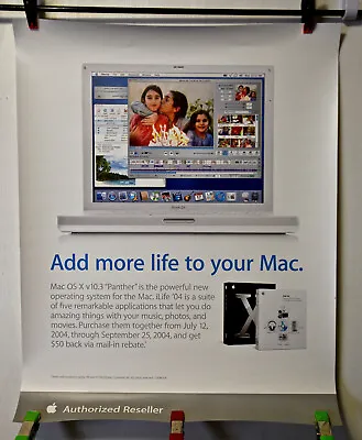 Apple  Add More Life To Your Mac.  Poster From 2004 • $29