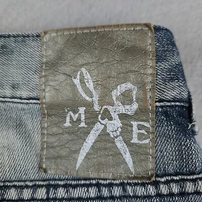 Marc Ecko Jeans Mens 34x32 Blue Boot Fit Cut And Sew Whiskered Acid Wash • $49.99