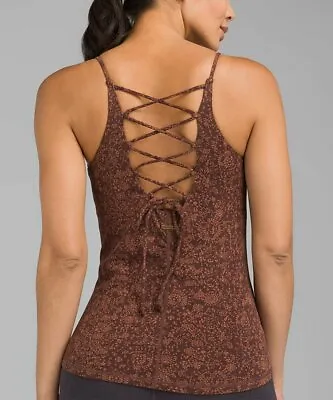 NWT Womens PrAna Yoga Pilates Strappy Top Bra New Arrowland XS Red Brown Tierra • $59.40