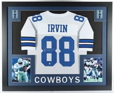 Michael Irvin #88 Signed Custom Framed Jersey Display (Beckett) Dallas Cowboy • $569.99