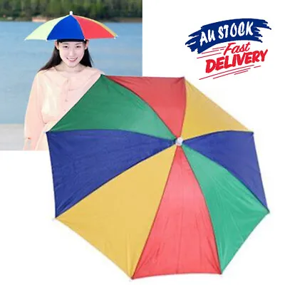 $10.99 • Buy Sun Rain New Multicolor Portable Umbrella Hat Cap Camping Fishing Headwear